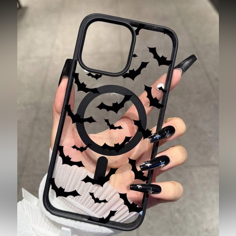SHEIN Black Bat Pattern Phone Case